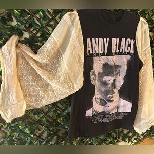 UPCYCLED one of a kind, ANDY BLACK Band Music T Shirt